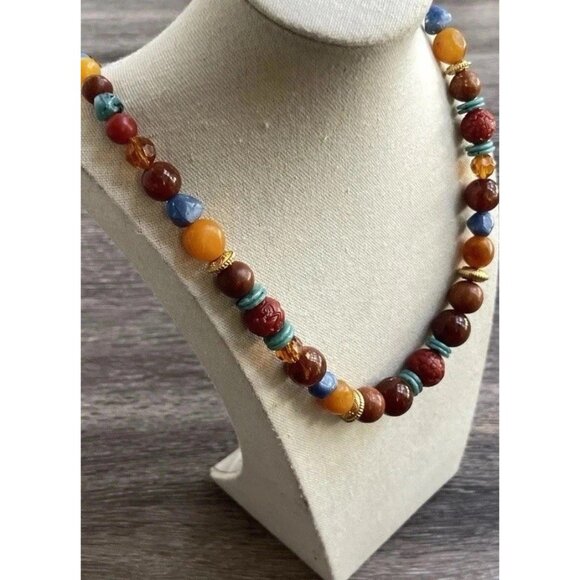 Vintage Liz Claiborne Necklace LCI Beaded Inch Multi Color Signed Sz 28” - Picture 3 of 11